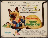 8t408 THAT DARN CAT 1/2sh '65 great art of Hayley Mills & Disney Siamese feline!