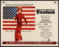 8t418 TOOTSIE 1/2sh '82 full-length Dustin Hoffman in drag by American flag!