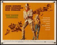 8t422 TRAIN ROBBERS 1/2sh '73 great full-length art of cowboy John Wayne & sexy Ann-Margret!