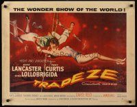 8t423 TRAPEZE style B 1/2sh '56 great circus art of Burt Lancaster, Gina Lollobrigida & Tony Curtis!