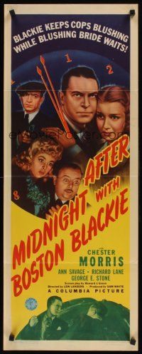 8w042 AFTER MIDNIGHT WITH BOSTON BLACKIE insert '43 detective Chester Morris keeps cops blushing!