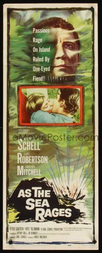 8w060 AS THE SEA RAGES insert '60 Maria Schell, Cliff Robertson, cool ocean artwork!