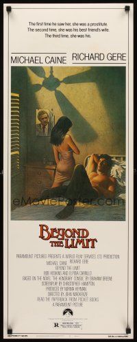 8w080 BEYOND THE LIMIT insert '83 art of Michael Caine, Richard Gere & sexy girl by Richard Amsel!