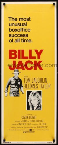 8w084 BILLY JACK insert R73 Tom Laughlin, Delores Taylor, most unusual boxoffice success ever!