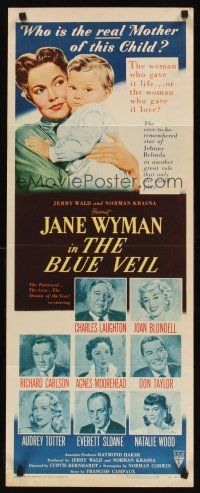 8w097 BLUE VEIL insert '51 portraits of Charles Laughton, Jane Wyman, Joan Blondell & more!
