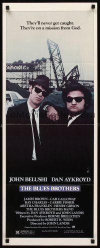 8w098 BLUES BROTHERS insert '80 John Belushi & Dan Aykroyd are on a mission from God!