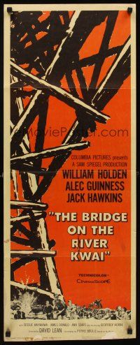 8w109 BRIDGE ON THE RIVER KWAI insert '58 William Holden, Alec Guinness, David Lean classic!