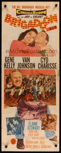 8w111 BRIGADOON insert '54 great romantic close up of Gene Kelly & Cyd Charisse!