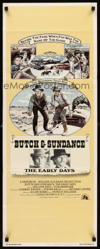 8w119 BUTCH & SUNDANCE - THE EARLY DAYS insert '79 western art of Tom Berenger & William Katt!