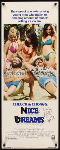 8w130 CHEECH & CHONG'S NICE DREAMS signed insert '81 by Tommy Chong pictured w/Marin & sexy women!