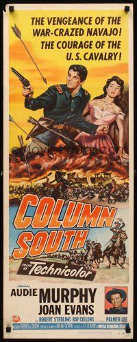 8w134 COLUMN SOUTH insert '53 cavalry man Audie Murphy against war-crazed Navajo!