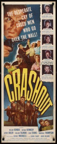 8w141 CRASHOUT insert '54 William Bendix & desperate caged men who go over the wall!