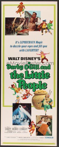 8w146 DARBY O'GILL & THE LITTLE PEOPLE insert R69 Disney, Sean Connery, it's leprechaun magic!