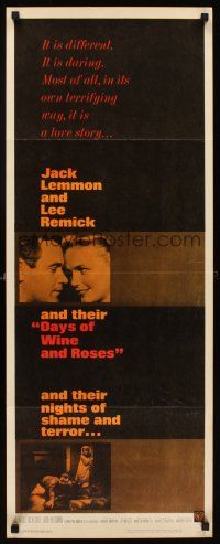 8w153 DAYS OF WINE & ROSES insert '63 Blake Edwards, alcoholics Jack Lemmon & Lee Remick!