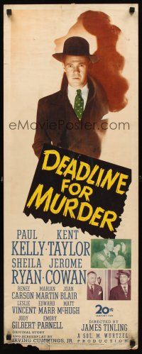 8w156 DEADLINE FOR MURDER insert '46 James Tinling directed, Paul Kelly, film noir!