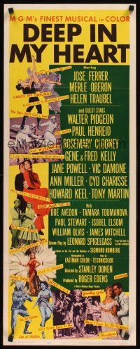 8w160 DEEP IN MY HEART insert '54 MGM's finest musical, top MGM stars!