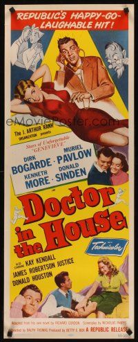 8w173 DOCTOR IN THE HOUSE insert '55 great art of Dr. Dirk Bogarde examining super sexy babe!