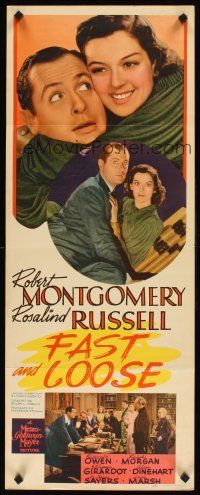 8w202 FAST & LOOSE insert '39 Robert Montgomery & pretty Rosalind Russell!
