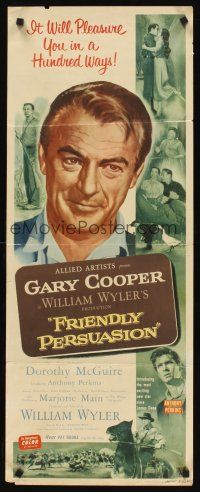 8w224 FRIENDLY PERSUASION insert '56 Gary Cooper it will pleasure you in a hundred ways!