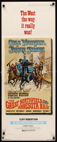 8w245 GREAT NORTHFIELD MINNESOTA RAID insert '72 Robertson as Younger, Duvall as Jesse James!