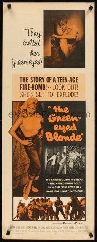 8w248 GREEN-EYED BLONDE insert '57 sexy smoking bad girl Susan Oliver in tight shirt & jeans!