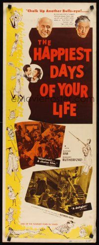 8w252 HAPPIEST DAYS OF YOUR LIFE insert '51 Alastair Sim, Margaret Rutherford, Ronald Searle art!