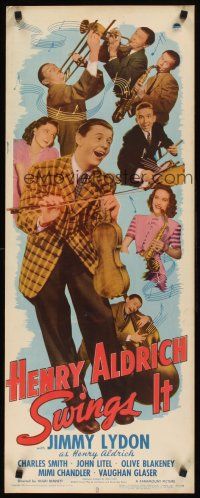 8w257 HENRY ALDRICH SWINGS IT insert '43 Jimmy Lydon in the title role, cool band image!