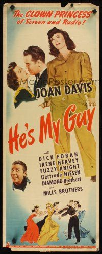 8w260 HE'S MY GUY insert '40 Joan Davis works in a World War II defense plant!