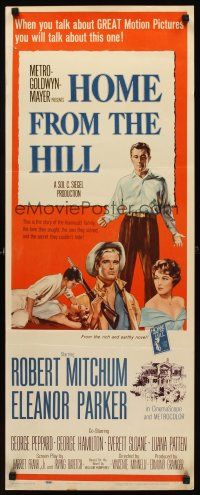 8w270 HOME FROM THE HILL insert '60 art of Robert Mitchum, Eleanor Parker & George Peppard!