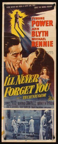 8w278 I'LL NEVER FORGET YOU insert '51 Tyrone Power travels back in time to meet Ann Blyth!