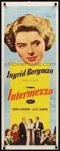 8w284 INTERMEZZO insert R56 beautiful Ingrid Bergman is in love with violinist Leslie Howard!
