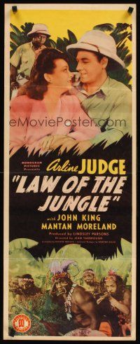 8w308 LAW OF THE JUNGLE insert '42 Arline Judge, John King & Mantan Moreland w/African natives!