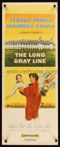 8w316 LONG GRAY LINE insert '54 art of Tyrone Power carrying Maureen O'Hara + West Point cadets!