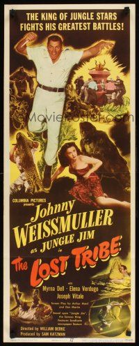 8w319 LOST TRIBE insert '49 Johnny Weissmuller as Jungle Jim, pretty Myrna Dell!