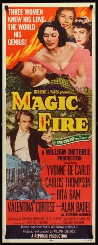 8w326 MAGIC FIRE insert '55 William Dieterle, Yvonne De Carlo, Alan Badel as Richard Wagner!