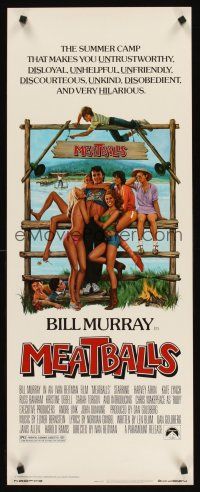 8w332 MEATBALLS insert '79 Ivan Reitman, artwork of Bill Murray & sexy babes by Morgan Kane!