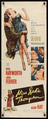 8w337 MISS SADIE THOMPSON insert '53 sexy Rita Hayworth swinging purse & turning it on in 3-D!