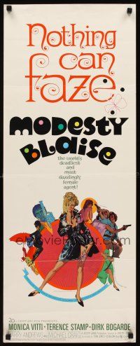 8w343 MODESTY BLAISE insert '66 Bob Peak art of sexiest female secret agent Monica Vitti!