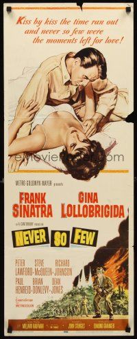 8w356 NEVER SO FEW insert '59 artwork of Frank Sinatra & sexy Gina Lollobrigida laying in bed!