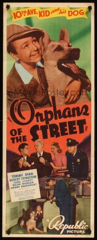 8w370 ORPHANS OF THE STREET insert '38 Tommy Ryan & Ace the Wonder Dog!