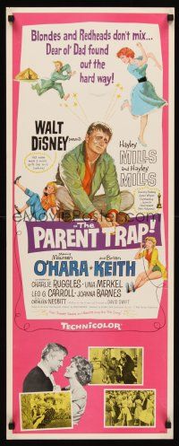 8w378 PARENT TRAP insert '61 Disney, art of Hayley Mills, Maureen O'Hara, Brian Keith!