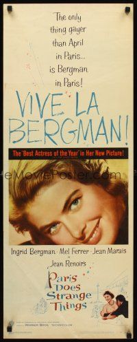 8w379 PARIS DOES STRANGE THINGS insert '57 Jean Renoir's Elena et les hommes, Ingrid Bergman!