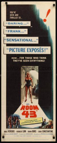 8w381 PASSPORT TO SHAME insert '59 sexiest art of half-clad Diana Dors, Versois, Room 43!