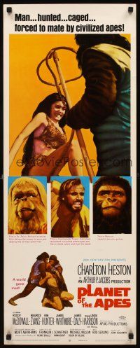 8w391 PLANET OF THE APES insert '68 Charlton Heston, classic sci-fi, forced to mate!