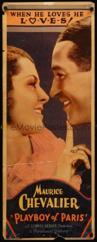 8w392 PLAYBOY OF PARIS insert '30 Frances Dee, Maurice Chevalier, when he loves, he loves!