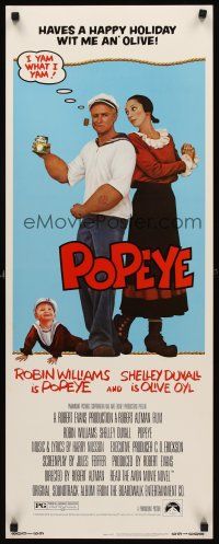 8w395 POPEYE insert '80 Robert Altman, Robin Williams & Shelley Duvall as E.C. Segar's characters!