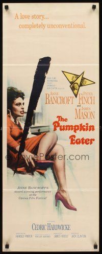 8w409 PUMPKIN EATER insert '64 Anne Bancroft, Peter Finch,a marriage bed isn't always a bed of roses