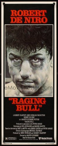8w020 RAGING BULL insert '80 Martin Scorsese, classic close up boxing image of Robert De Niro!