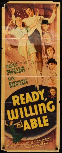 8w421 READY, WILLING & ABLE insert '37 great image of Ruby Keeler & Lee Dixon in middle of dance!