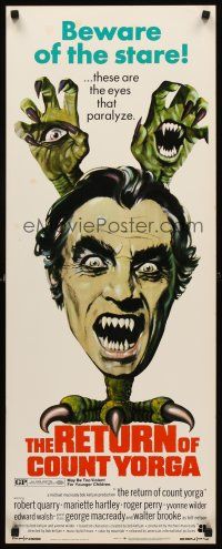 8w430 RETURN OF COUNT YORGA insert '71 Robert Quarry, AIP vampires, wild monster art!